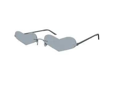 heart shaped glasses   high-poly no textures 3D model