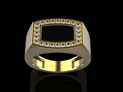 Men  signet ring model 482 3D print model