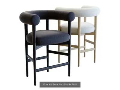 Crate Barrel Mazz Counter Stool and Dinning Chair 3D Model Collection