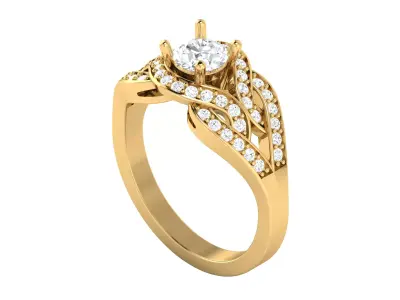 Latest Diamond Womens Ring Design 3D print model