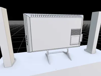 Television with table 3D model