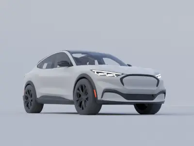 Generic E-SUV lowpoly Low-poly 3D model