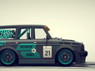 Cartoon Drift Car 3D model