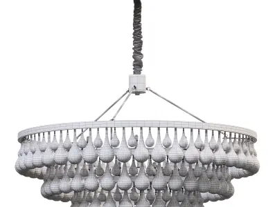 Designer chandelier with glass drops IMOLA 3D model