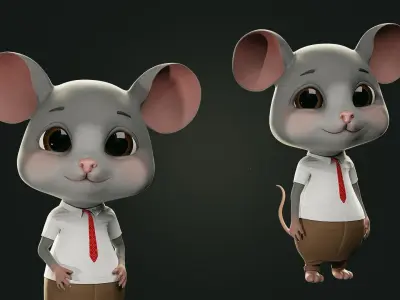 GAME-READY 3D Character - Mouse John Low-poly 3D model