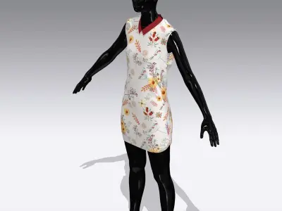 Woman Cloth Dress Low-poly 3D model shop