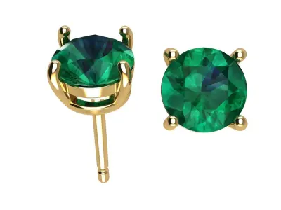 Solitaire Round 5 mm Earring 3D print model