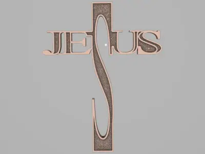 Jesus Cross pendant theme 5 3D print model