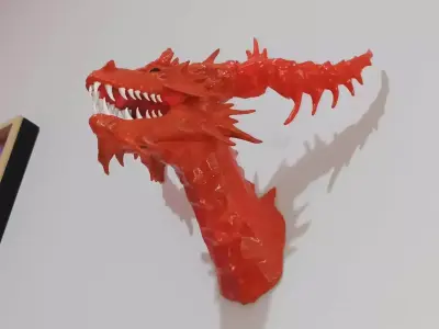 Dragon Bust Wall Decoration Multiparts Sculpture 3D print model