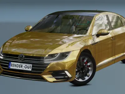 VW Arteon R-line 2017 3D Model Low-poly 3D model