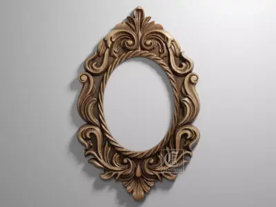 Baroque Style Frame - 3D STL File For CNC  3D model