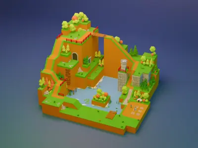 mountainous region Free 3D model