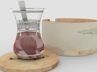 African Stone coaster Low-poly 3D model