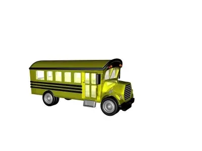 american bus 3D model 3D model