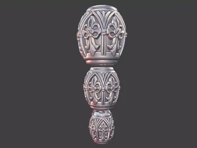 ORNATE BEAD THREE SIZES HALVED EASY CASTING BEADS 3D print model