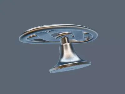 Oval Decorative Handle for Classic Kitchen Cabinets 3D model