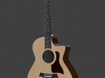 High Quality 3D Detailed Acoustic Jumbo Guitar Model  3D model