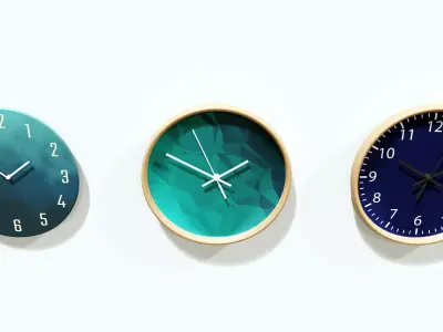 Simple Clocks pack Free low-poly 3D model