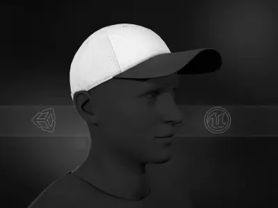 Black And White Basketball Hat  Low-poly 3D model