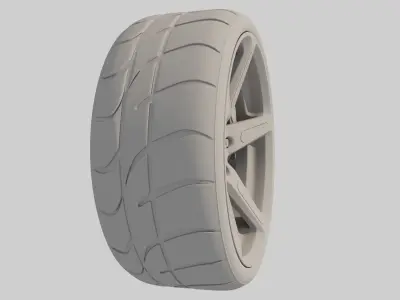 High Poly Sports Car wheel  3D model