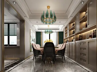 Luxury living room interior 3D model 35
