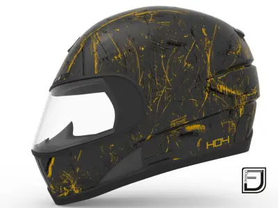 Black Grunge Helmet 04 3D model