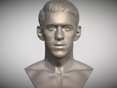 Michael Phelps bust 3D printing ready stl obj formats 3D print model