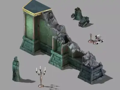 Game Palace of the Earth - Half-Born Palace Wall 01 3D model