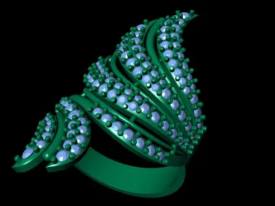 Women Ring 35 stylish long finger ring band for women 3D print model