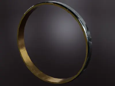 Realistic Low-Poly Golden Rings 3D Pack 5 Pieces Free low-poly 3D model