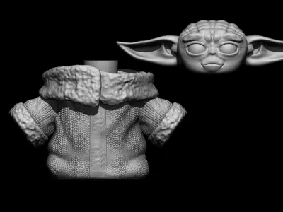 Cute Baby Yoda - 3D Print Model Free 3D print model