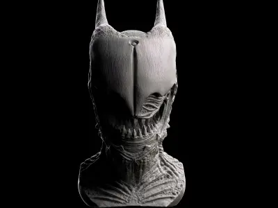 Creature alien head sculpture 3D print model