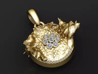 gold crater pendant  3D printable model  3D print model