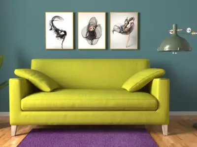 Modern Simple corner room 3d model 3D model