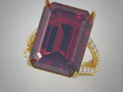 Diamond ring 0479 3D printable model 7- Free 3D print model