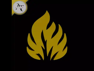 Simple Flame Symbol - 2D Art Free 3D print model 26
