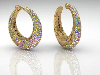 Earrings ready for 3d print 3D print model