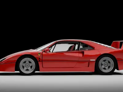 ferrari f40 Low-poly 3D model by edwin-blend