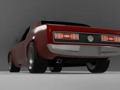 Generic late 60s muscle car Low-poly 3D model