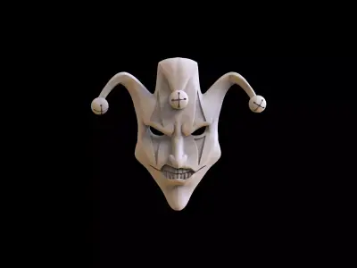 Mask face jester joker relief 3D print model 3D print model
