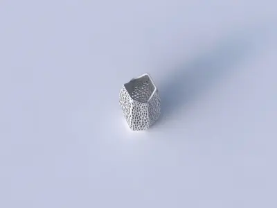 Vase double arc hexagon with dense organic lattice 2 3D print model