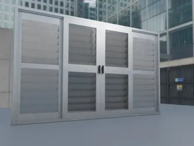 Metal Window - Aluminum - Veneziana Janela de metal Low-poly 3D model