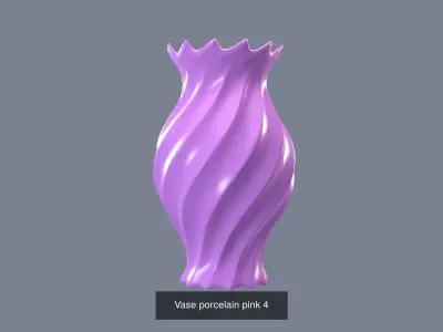 Vases porcelain 4 3D Model Collection
