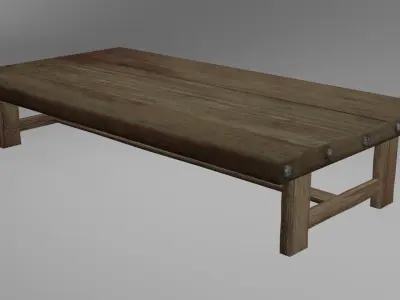 Medieval table Low-poly 3D model
