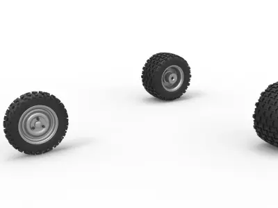 Wheel Set of Ape car proto for dirt Scale 1 to 25 3D print model