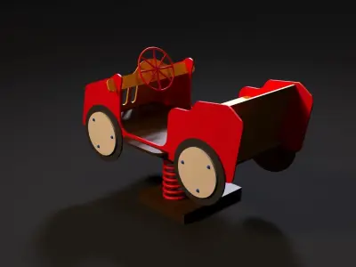 Childrens car on springs 3D model