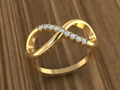 Jewelry Infinity Diamond Ring 3D print model