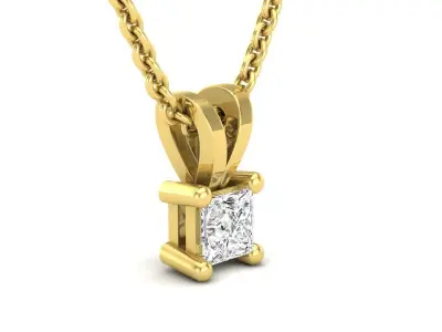 AV 500 Diamond Solitaire Pendants Princess  3D print model