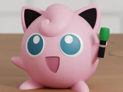 Jigglypuff Sing Chibi Mic 2 models Easy Print 3D print model