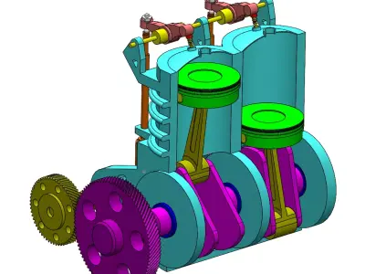 TWO STROKE ENGINE 3D model